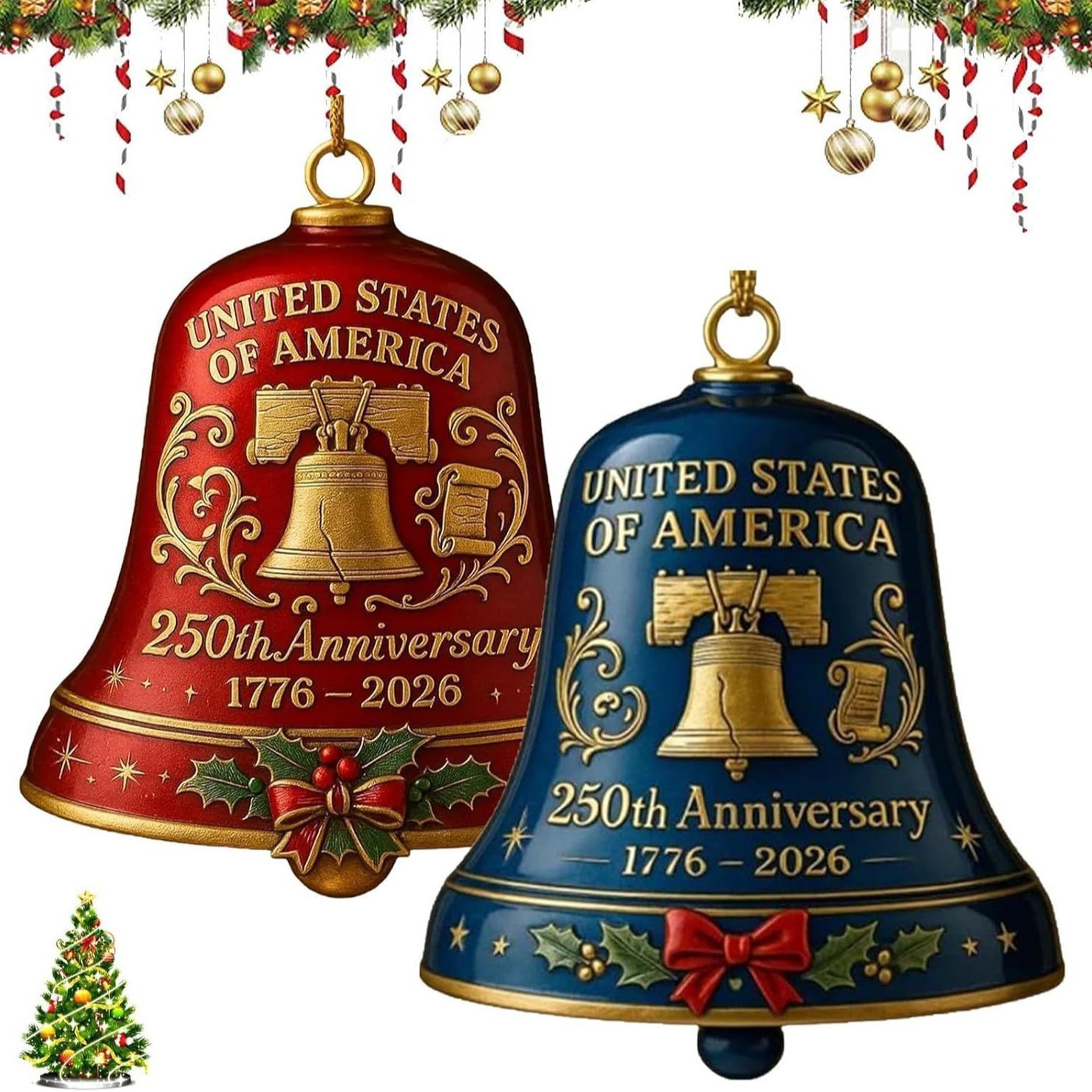 🔥LAST DAY 49% OFF - U.S. 250th Anniversary Edition - Vintage Liberty Bell Ornament