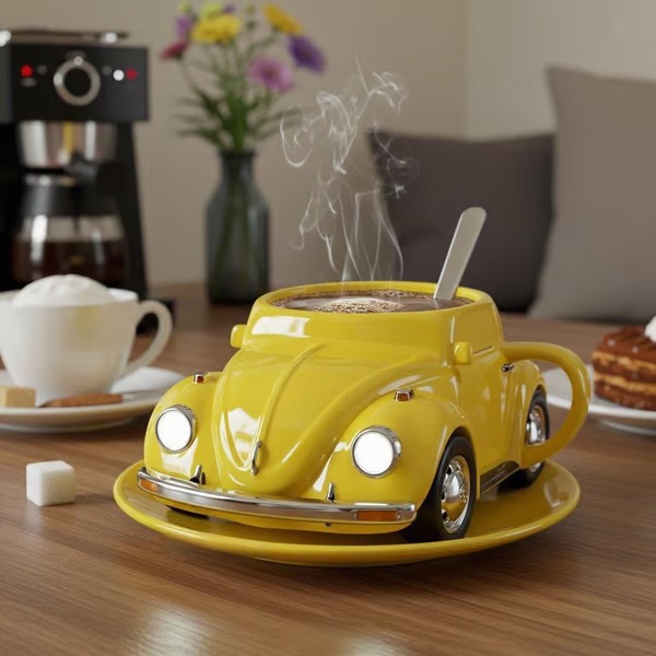 Vintage Classic Car Shaped Coffee Mug Set | Creative Desk Drinkware