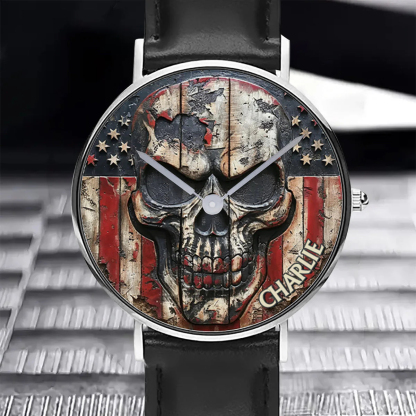 Patriotic Skull - Personalized Skull Hand Watch
