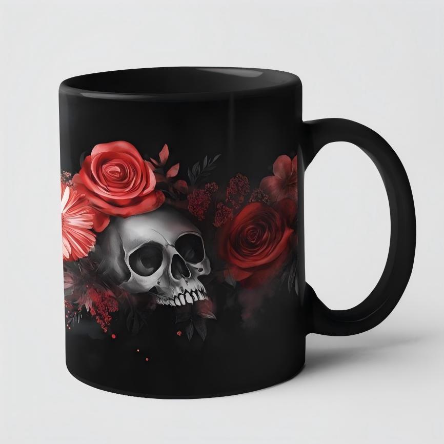 Gothic Coffee Mug – Skeleton Art Cup for Punk & Alternative Style