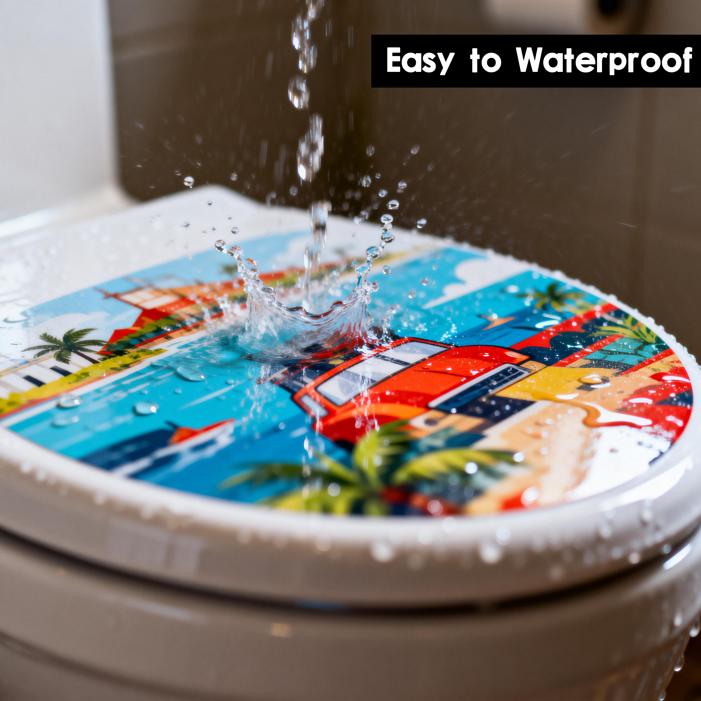 Skull & Engine Toilet Lid Decal