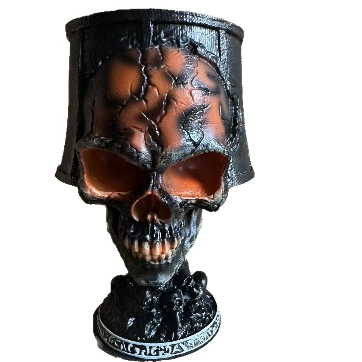 Vintage Lava Ashes Skull Goth Art Lamp LED Table Light