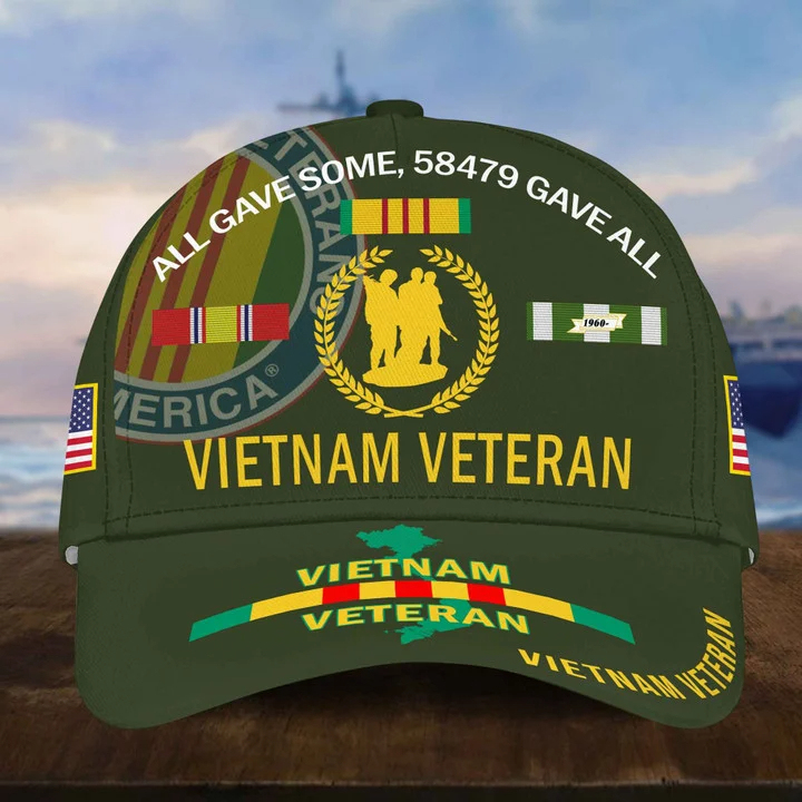 Vintage Veteran Respect Memorial Vietnam War Service Men’s Sports Cap