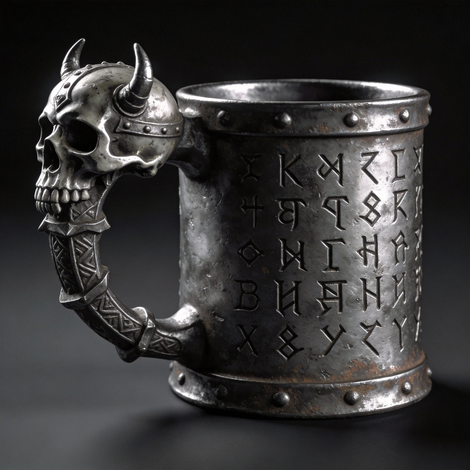Viking Horned Skull Coffee Mug