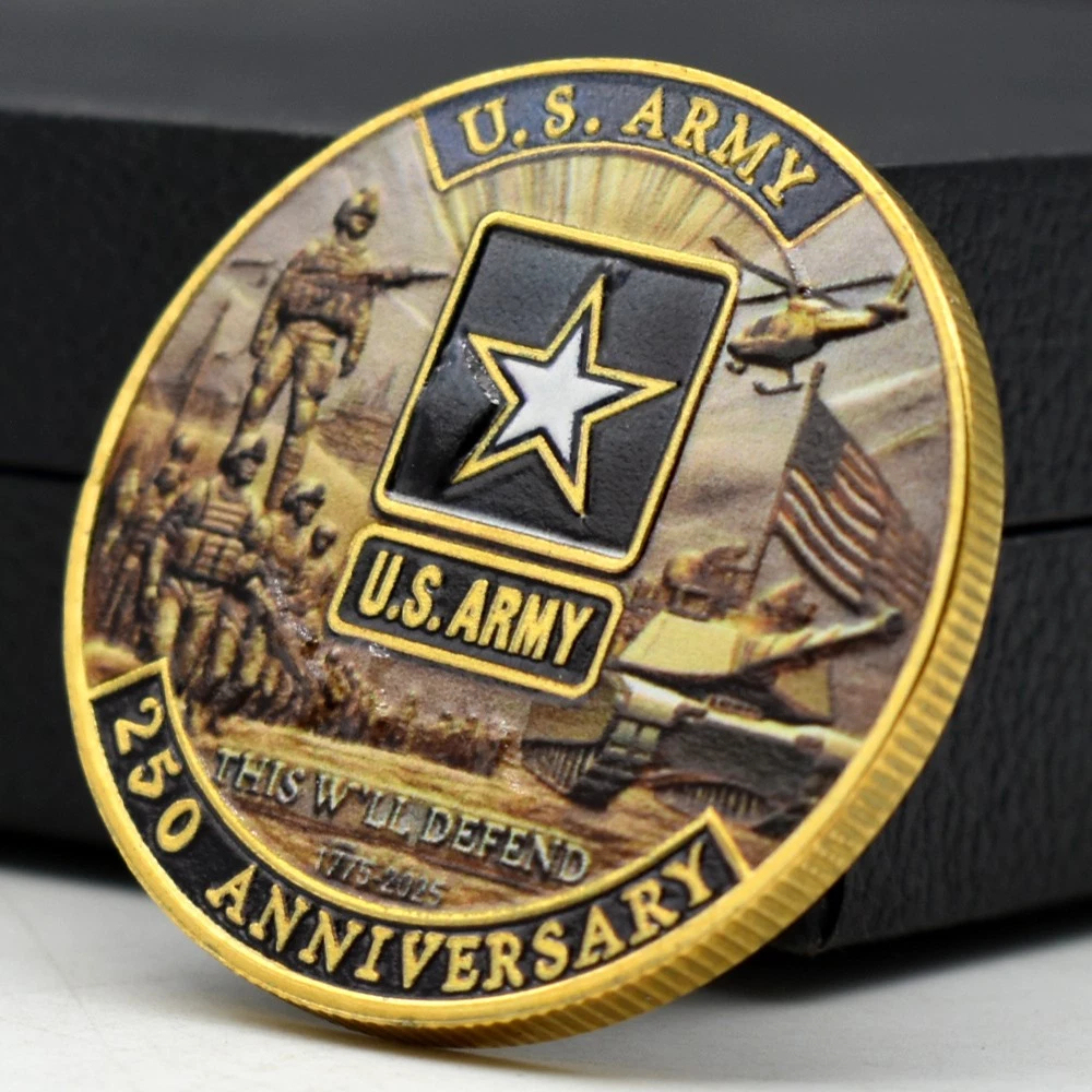 Military Patriotic US Army 250th Anniversary Commemorative Challenge Coin