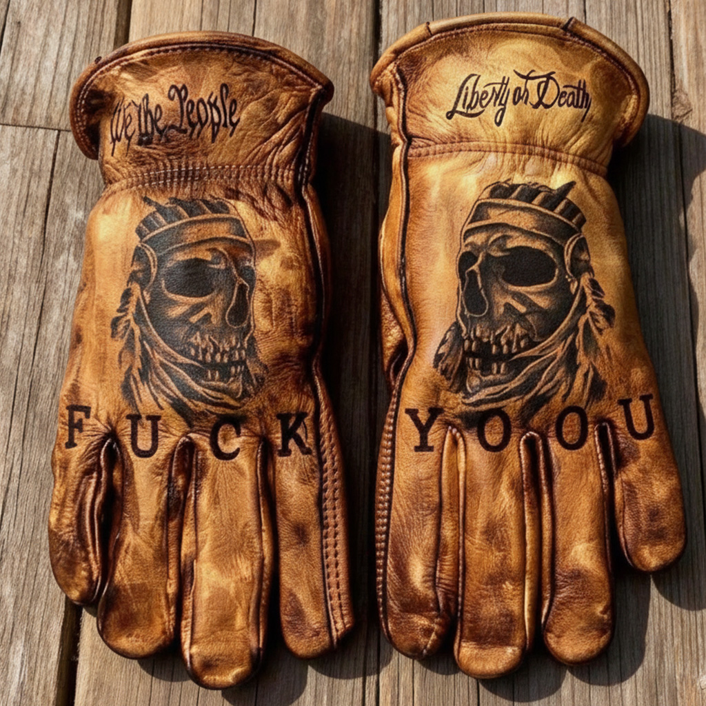 Gothic Skull Rider Motorcycle Gloves