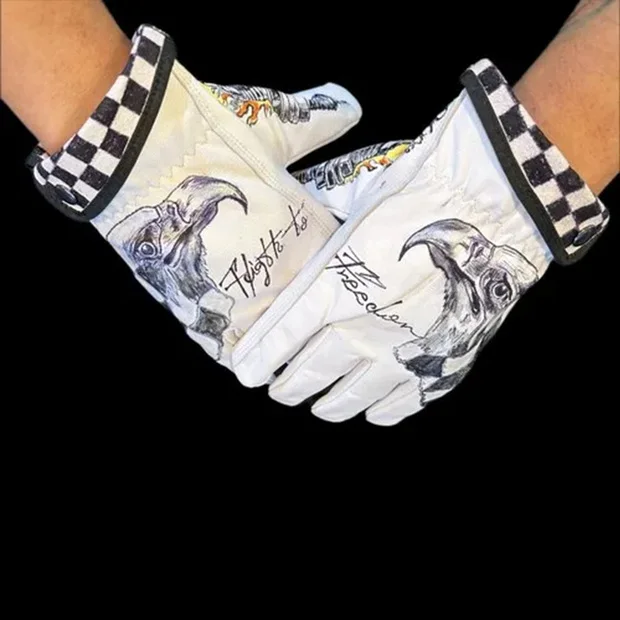 Men motorcycle gloves leather