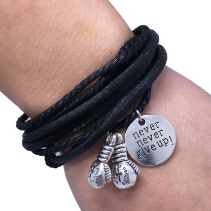 Never Never Give Up Boxing Bracelet