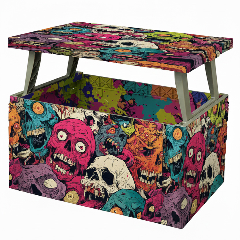 Graffiti Pop Art Colorful Skull Style Foldable Storage Box 