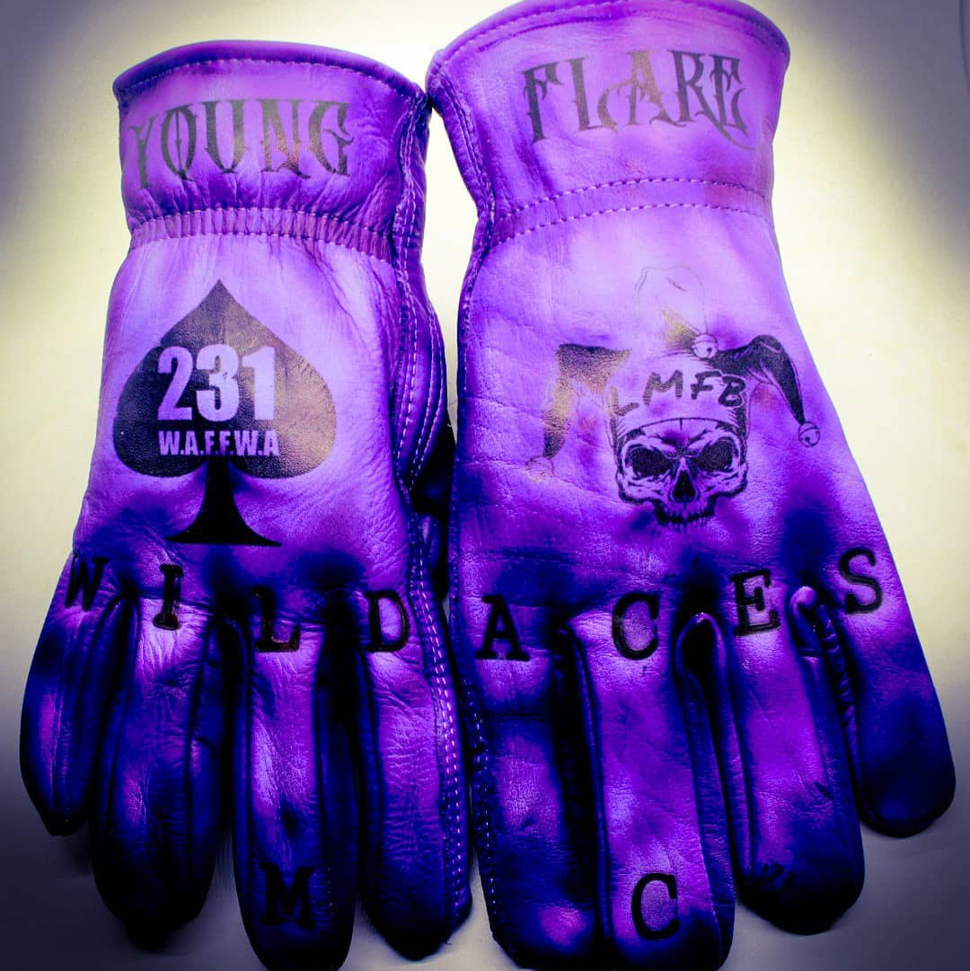 Vintage Style Pattern Motorcycle Riding Gloves