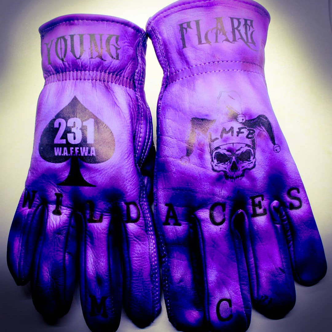 Vintage Style Pattern Motorcycle Riding Gloves