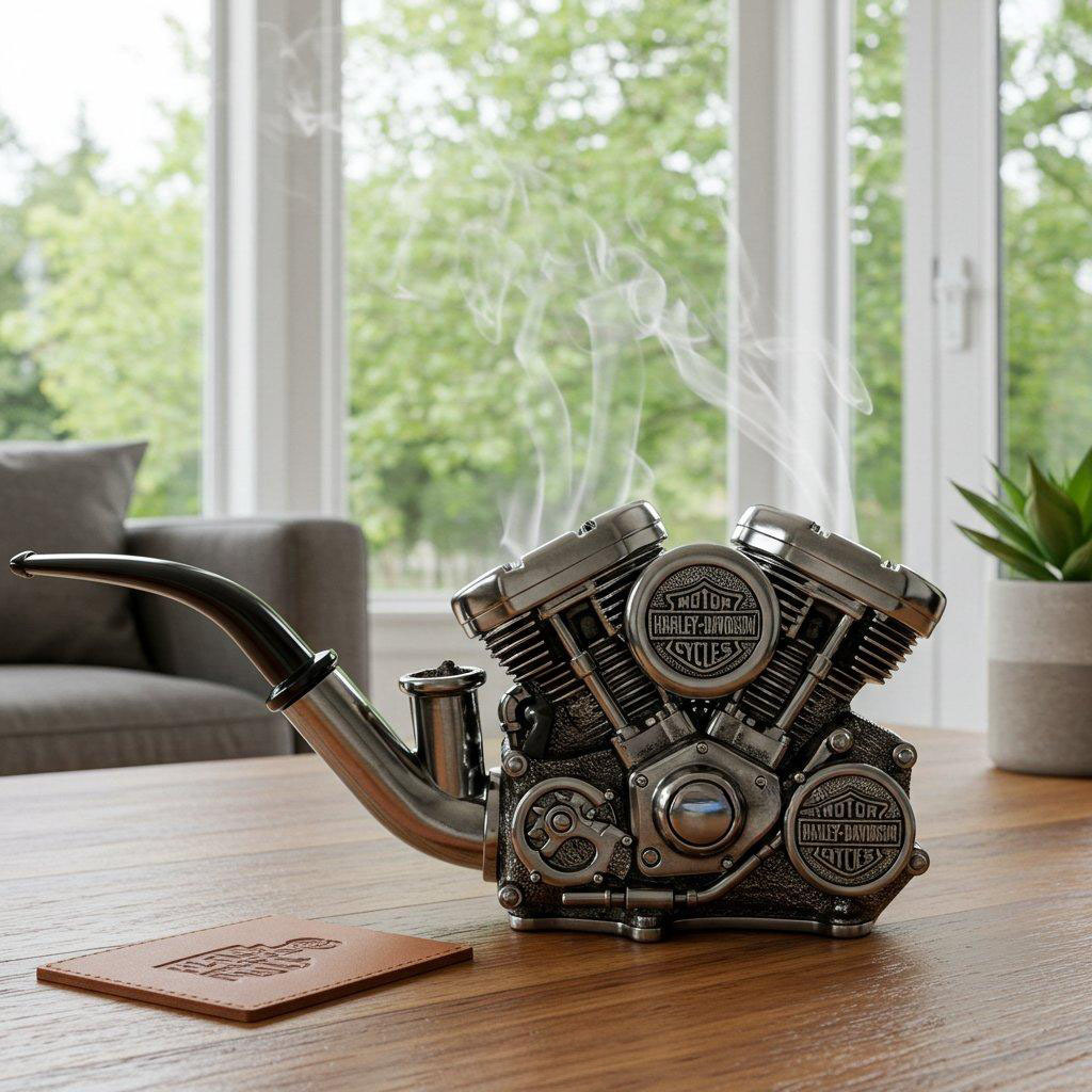 Retro motorcycle-style engine shape metal pipe