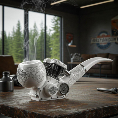 Retro motorcycle-style engine shape metal pipe