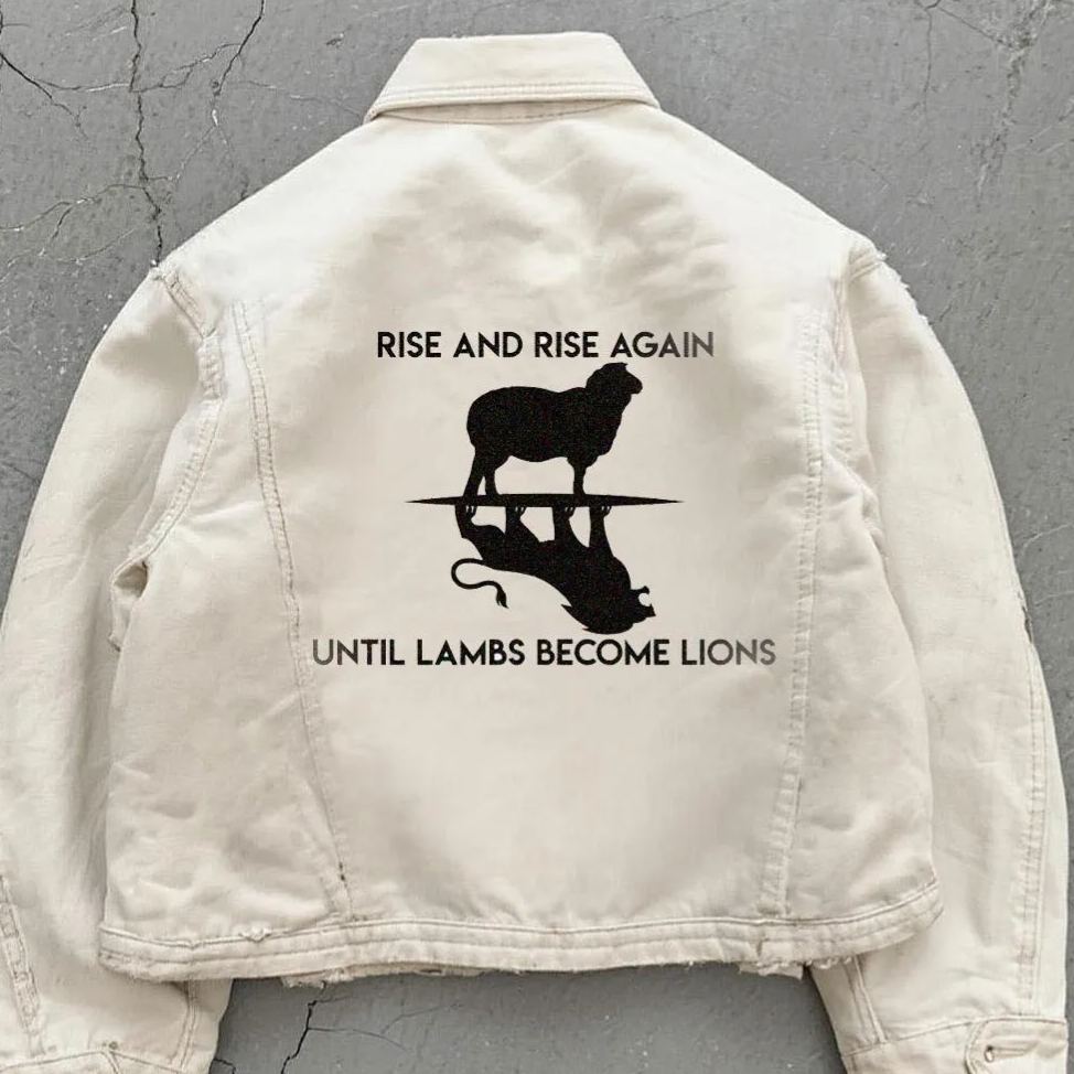 Retro fashion makes a comeback with distressed printed jackets.