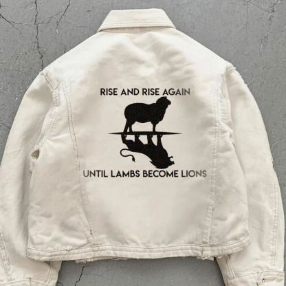 Retro fashion makes a comeback with distressed printed jackets.