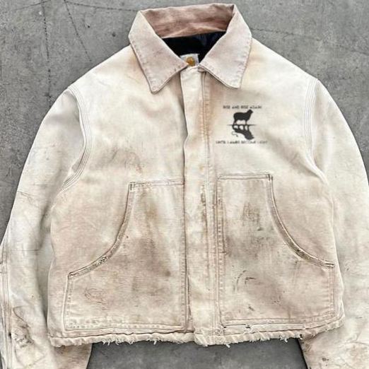 Retro fashion makes a comeback with distressed printed jackets.