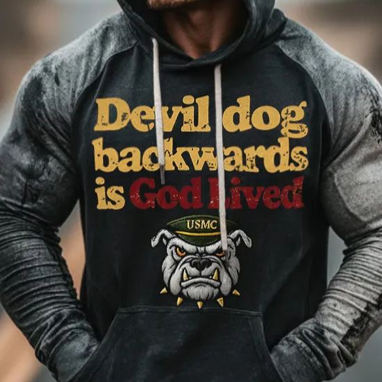 Devil Dog Hoodie - 'Devil Dog' Backwards is 'God Lived