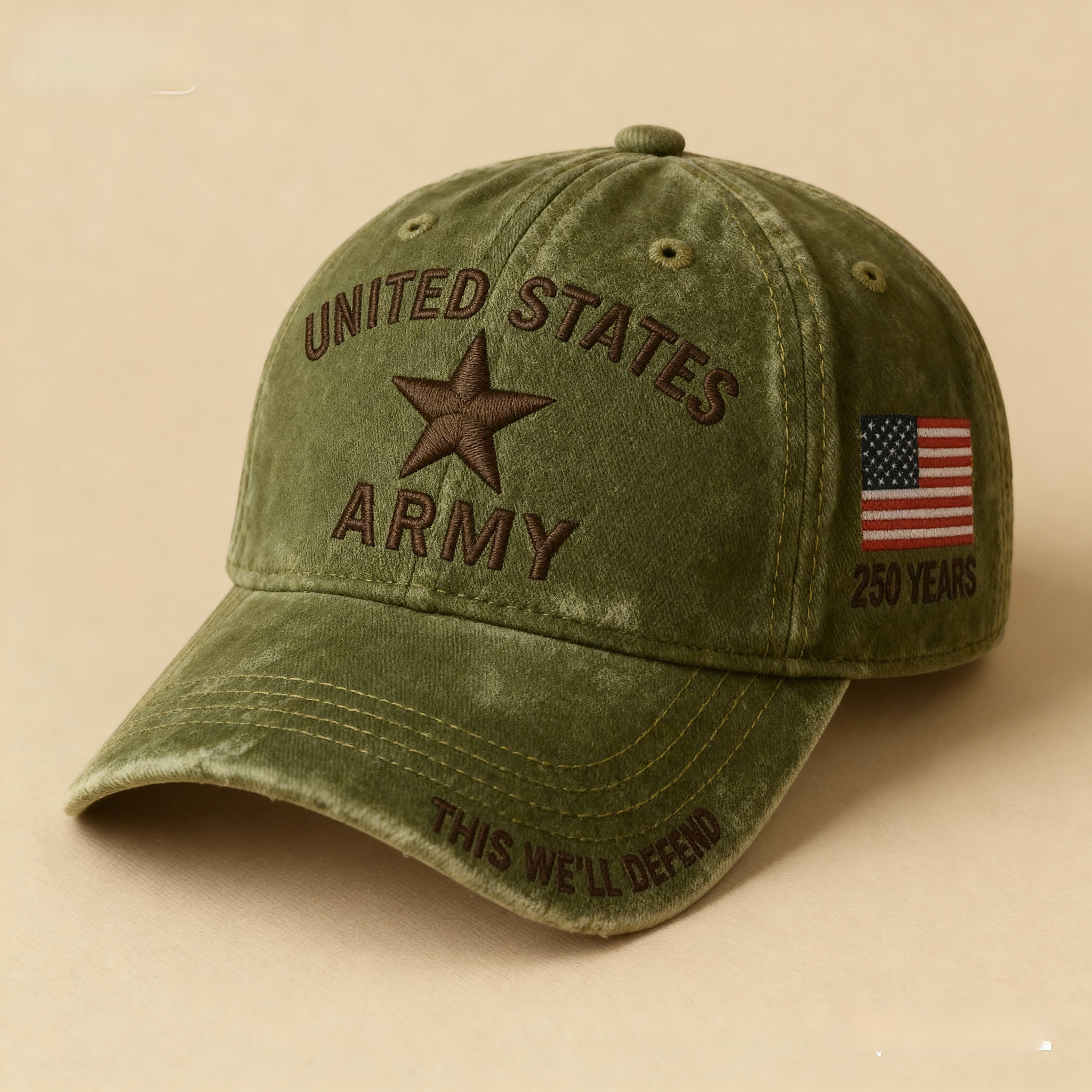 🔥 Army 250th Anniversary Khaki Cap