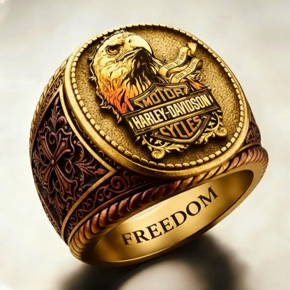 Harley-style pattern ring