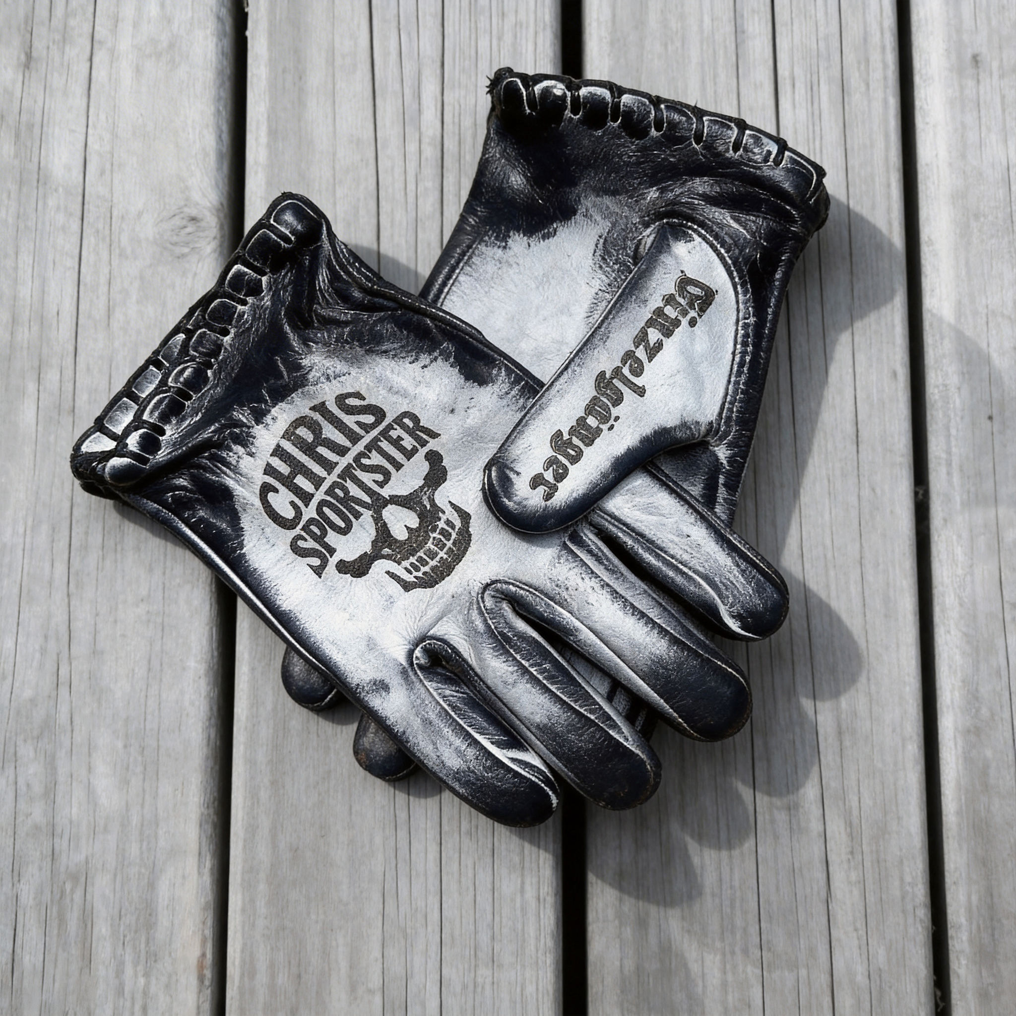 Vintage Style Pattern Motorcycle Riding Gloves
