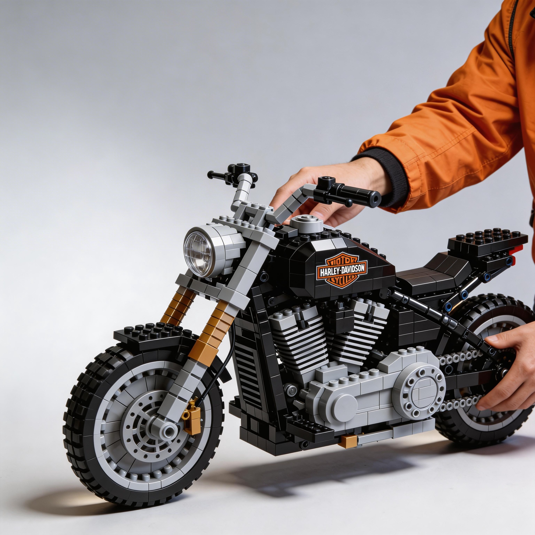 Adult Harley-Davidson motorcycle building blocks