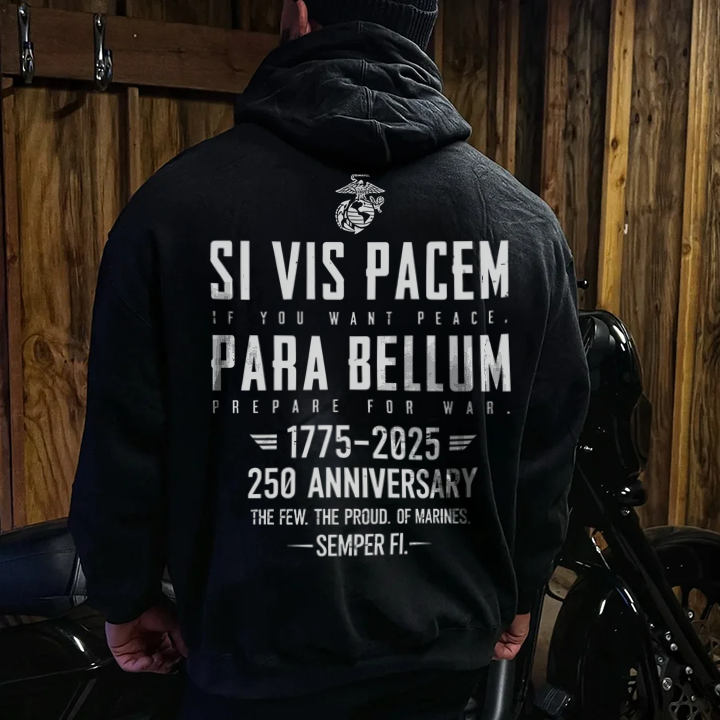 Classic Black Hoodie – “Si Vis Pacem, Para Bellum” 250th Anniversary Edition  