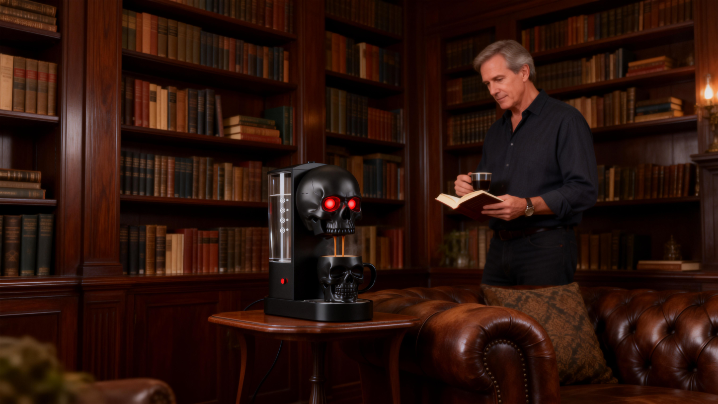 Skull Style Coffee Machine | Brew with Dark Attitude