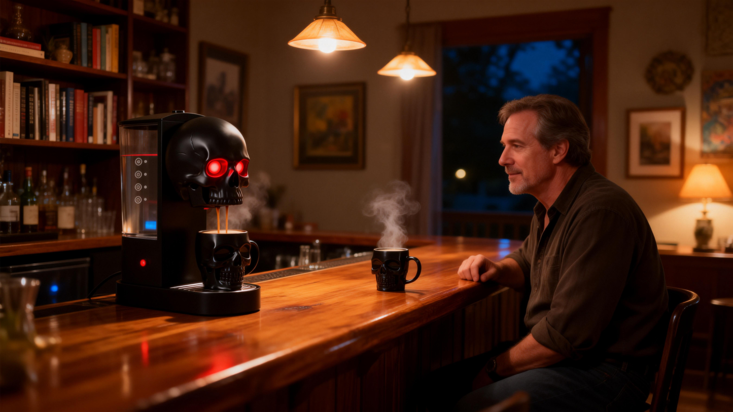 Skull Style Coffee Machine | Brew with Dark Attitude