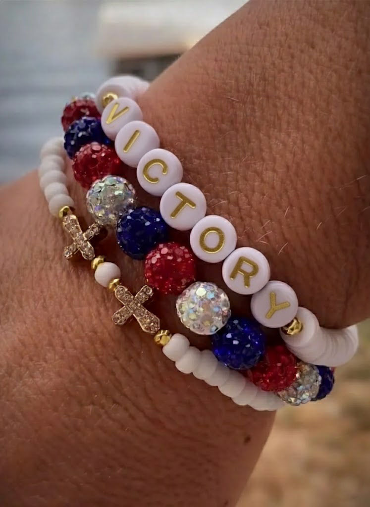 VICTORY Themed Beaded Bracelet