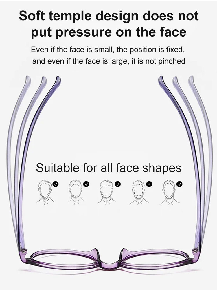 Ultralight, compact reading glasses with blue light filter
