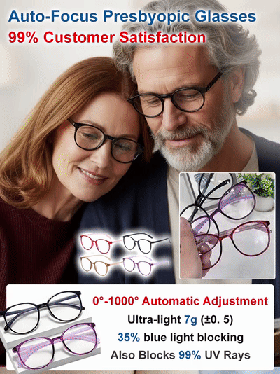 Ultralight, compact reading glasses with blue light filter