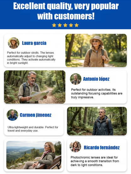 Ultra-light Intelligent Zoom Photochromic Anti-blue Light Reading Glasses