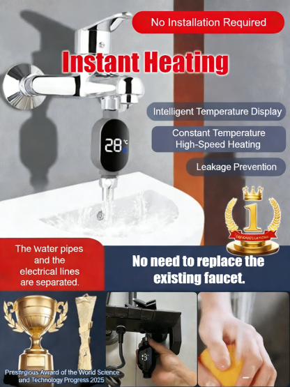【0 electricity bill】Intelligent waterproof shower head with temperature display
