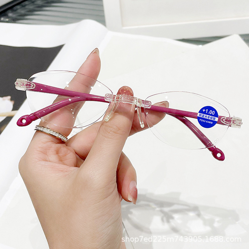 Ultra-light smart zoom frameless trimmed reading glasses