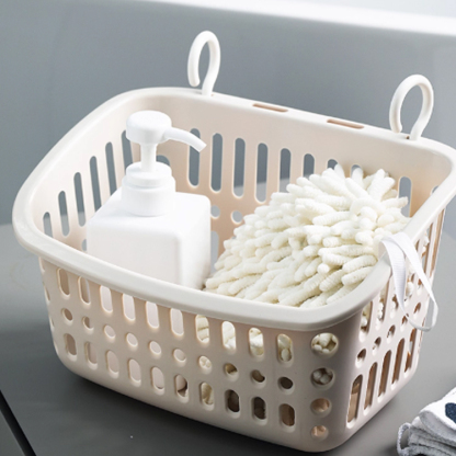 Hooked hanging storage basket