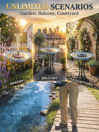 Solar Powered Garden Fountain Pump for Bird Bath & Pond