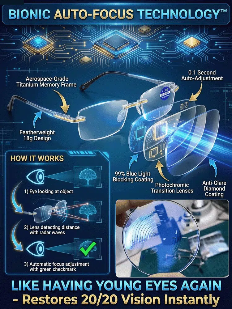 Ultra-light smart zoom frameless trimmed reading glasses