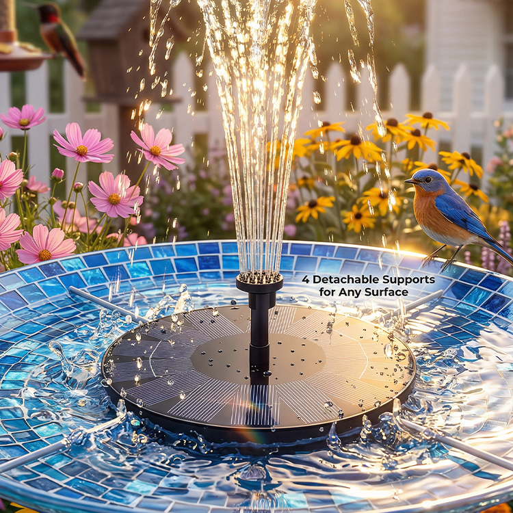 Solar Powered Garden Fountain Pump for Bird Bath & Pond