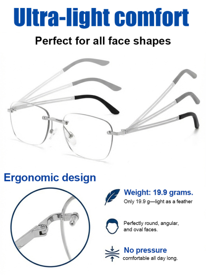 Ultra-light Intelligent Zoom Photochromic Anti-blue Light Reading Glasses