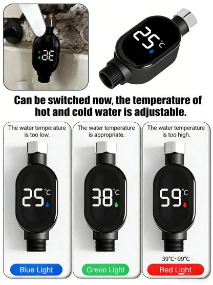 【0 electricity bill】Intelligent waterproof shower head with temperature display
