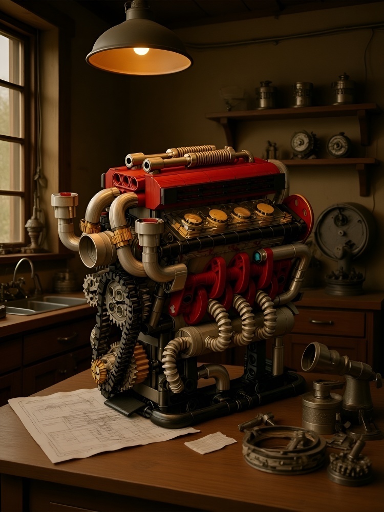 Build Your Own V8 Functional STEM Kit - Show Off Skill, Boost Confidence! 478 Pcs