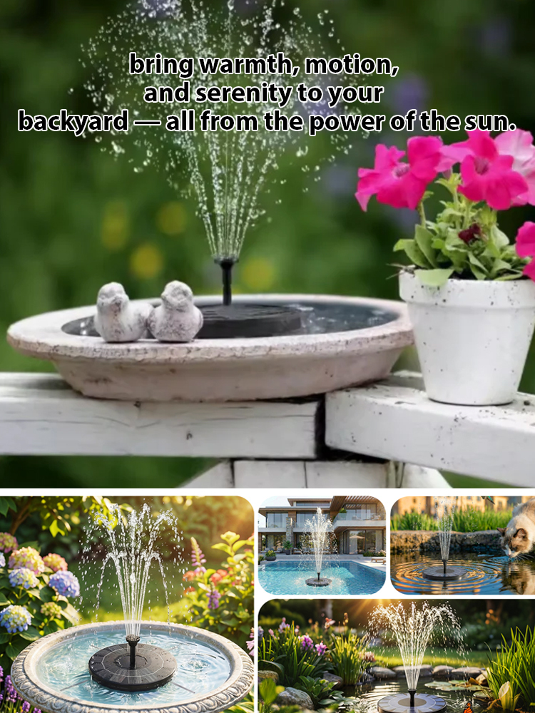 Solar Powered Garden Fountain Pump for Bird Bath & Pond