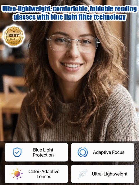 Ultra-light Intelligent Zoom Photochromic Anti-blue Light Reading Glasses