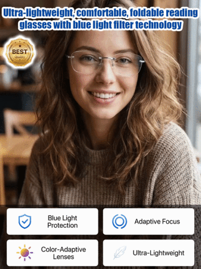 Ultra-light Intelligent Zoom Photochromic Anti-blue Light Reading Glasses