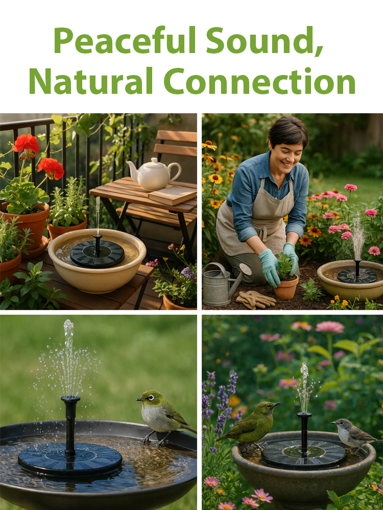 Solar Powered Garden Fountain Pump for Bird Bath & Pond