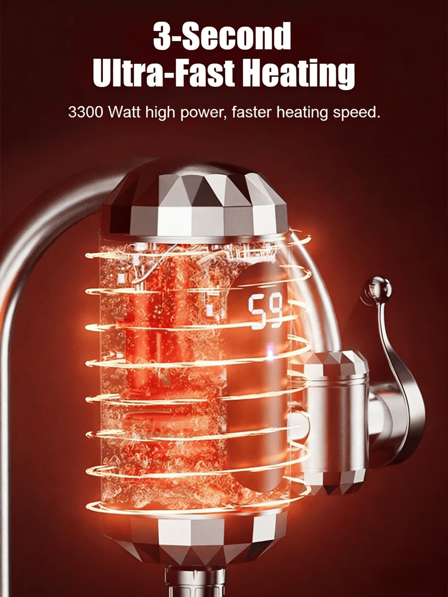 【0 electricity bill】Intelligent waterproof shower head with temperature display