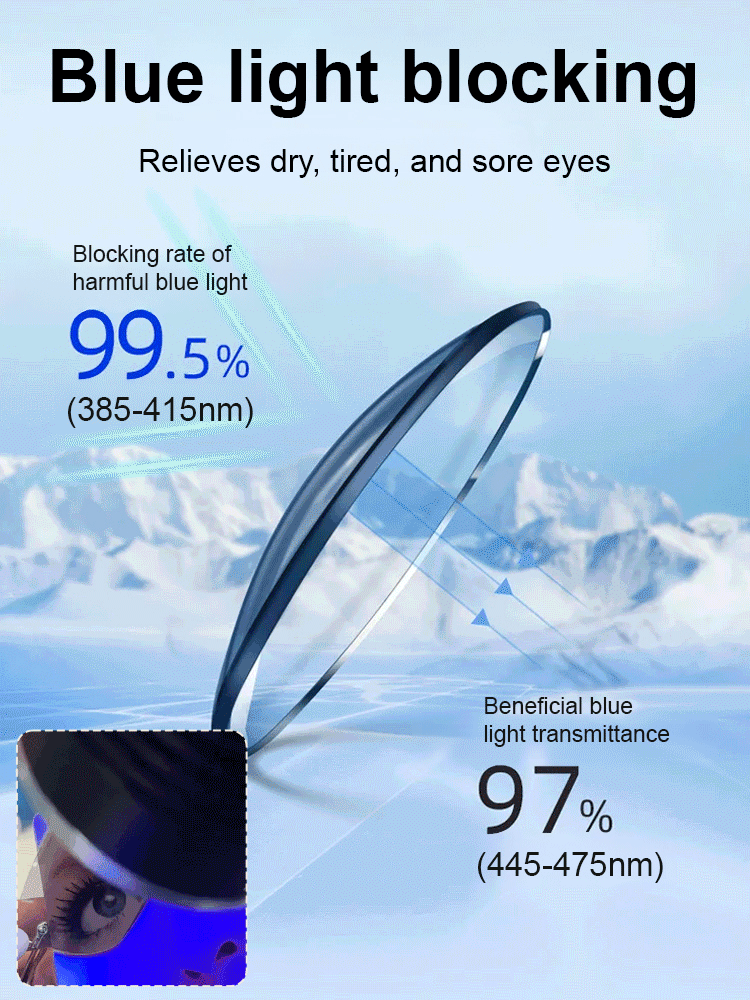 Color-changing anti-blue light presbyopia glasses