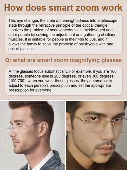 Color-changing anti-blue light presbyopia glasses