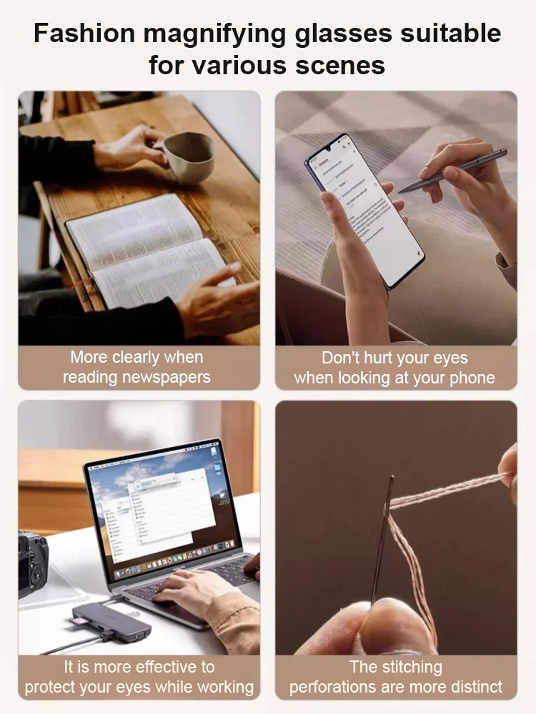 Color-changing anti-blue light presbyopia glasses