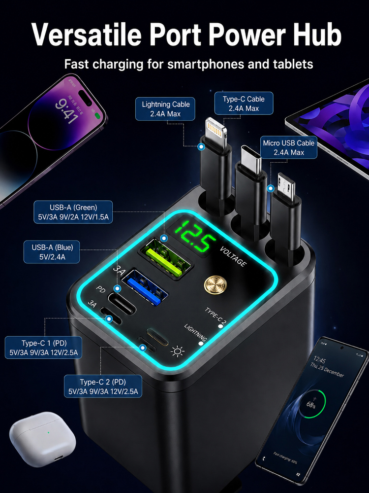 Seven-in-One Car Starry Sky Charger